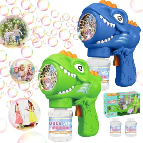Seifenblasenpistole Seifenblasenmaschine Gun Kinder, 2Stücke Dinosaurier Seifenblasen Pistolen mit Seifenblasenlösung, Blasenspielzeug Geschenk für Kinder Geburtstag Hochzeit Bubble Gun Seifenblasenpistole Seifenblasenmaschine Gun Kinder, 2Stücke Dinosaurier Seifenblasen Pistolen mit Seifenblasenlösung, Blasenspielzeug Geschenk für Kinder Geburtstag Hochzeit Bubble Gun von GEEKEO