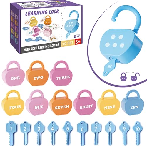 GEERAY Spielzeug für Kinder im Alter von 2–4 Jahren, Zahlen 1–10, Schloss und Schlüssel, Spielzeug für Kleinkinder, Vorschul-Lernaktivitäten-Set für Kinder, Klassenzimmer, Muss für Feinmotorik, GEERAY Spielzeug für Kinder im Alter von 2–4 Jahren, Zahlen 1–10, Schloss und Schlüssel, Spielzeug für Kleinkinder, Vorschul-Lernaktivitäten-Set für Kinder, Klassenzimmer, Muss für Feinmotorik, von GEERAY