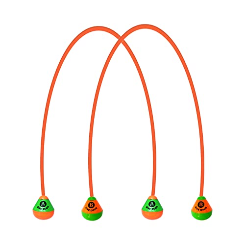 GEERDAN Tauchspielzeug für Kinder, 2 Tauchringe für Unterwasser, Wasserspielzeug Outdoor Schwimmbad Spielzeug, Poolparty Geschenk für Kinder Jungen Mädchen(2.5M) von GEERDAN