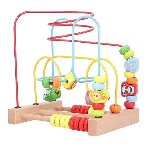 GEERYZHE Achterbahnspielzeug für Kleinkinder, Hölzerne Perlenlabyroll-Roller-Rollcoaster-Spielzeug für Kleinkinder Außerhalb Spielsachen 1-3 Bildungslernperlen Spielzeug Lernen Perlen Spielzeug von GEERYZHE