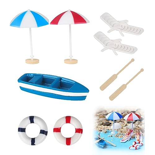 GEFIRE 7 Stück Miniatur Dekoration Strand-Mikrolandschaft Mini-Stranddekorationen Miniliegestuhl Strandkorb Sonnenschirm Deko Accessoires für Puppenhaus, Mikro-Landschaftsdekoration GEFIRE 7 Stück Miniatur Dekoration Strand-Mikrolandschaft Mini-Stranddekorationen Miniliegestuhl Strandkorb Sonnenschirm Deko Accessoires für Puppenhaus, Mikro-Landschaftsdekoration von GEFIRE