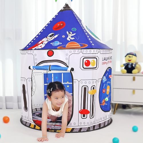 Raketen Kinderzelt für Drinnen Outdoor Astronauten Raumschiff Spielzelt Kinder Spielhaus Pop Up Zelt Kinderhaus Rakete Planeten Weltall Kinderspielzelt für Junge Mädchen Kleinkinder Raketen Kinderzelt für Drinnen Outdoor Astronauten Raumschiff Spielzelt Kinder Spielhaus Pop Up Zelt Kinderhaus Rakete Planeten Weltall Kinderspielzelt für Junge Mädchen Kleinkinder von GEIwenle