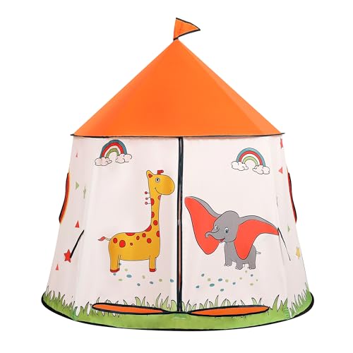 Spielzelt für Kleinkinder, Prinzessin Prinz Schlosszelt, tragbares Pop-up Indianerzelt, Tipi, EN71-zertifiziert, Spielhaus für innen und außen, mit Tragetasche, Geburtstag Weihnachts Geschenk (Orange) Spielzelt für Kleinkinder, Prinzessin Prinz Schlosszelt, tragbares Pop-up Indianerzelt, Tipi, EN71-zertifiziert, Spielhaus für innen und außen, mit Tragetasche, Geburtstag Weihnachts Geschenk (Orange) von GEIwenle