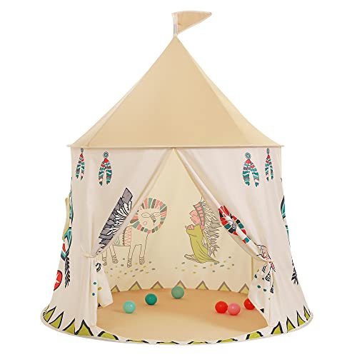 Spielzelt für Kleinkinder, Prinzessin Prinz Schlosszelt, tragbares Pop-up Indianerzelt, Tipi, EN71-zertifiziert, Spielhaus für innen und außen, mit Tragetasche, Geschenk für Kinder Spielzelt für Kleinkinder, Prinzessin Prinz Schlosszelt, tragbares Pop-up Indianerzelt, Tipi, EN71-zertifiziert, Spielhaus für innen und außen, mit Tragetasche, Geschenk für Kinder von GEIwenle