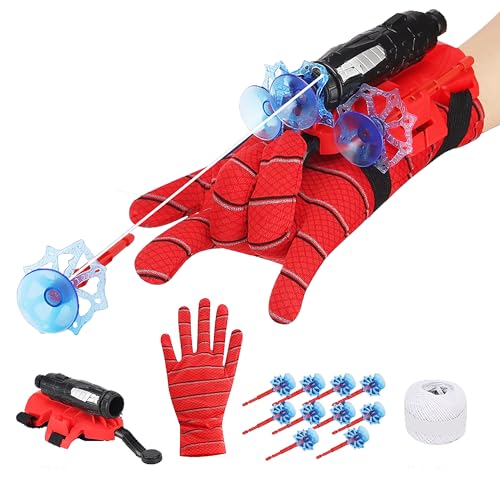 Spider-Web-Launcher-Handschuhe Set mit Hero-Zubehör, Rollenspiel-Spielzeug für Kindergeburtstage – Sicherer Cosplay-Spaß ab 5 Jahre (TÜV-geprüft) von GELGLOCK
