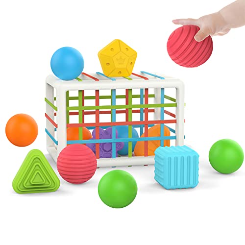 12 Stück Montessori Spielzeug ab 1Jahr,Motorikspielzeug ab 1 Jahr Babyspielzeug ab 1Jahr Motorikwürfel Kleinkinder Spielzeug 1Jahr Feinmotorische Lerngeschenk Mädchen Junge 1 2 3Jahre Weihnachten von GEMKARRY