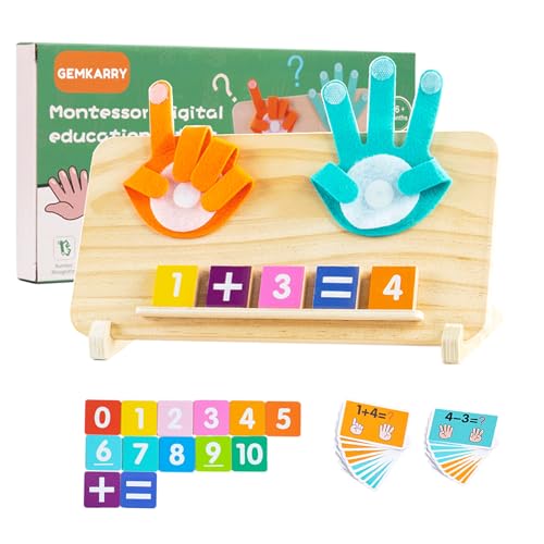 Spielzeug ab 3 Jahre, Montessori Spielzeug ab 3 4 5 Jahre Holzspielzeug Fingerzählmathe Geschenke Jungen Mädchen 3-9 Jahre Kinderspielzeug Lernspiele ab 3-9 Jahre für Jungen Mädchen STEM Geburtstag von GEMKARRY