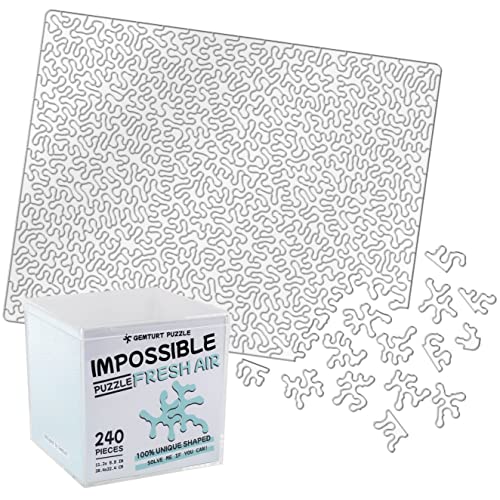Impossible Fresh Air - Einzigartiges Puzzle - Blau Transparentes Acryl 240 Teile Nicht wiederholende Form - Schwieriges Puzzle für Erwachsene - Klares Hartinteresspuzzle von GEMTURT (Fresh Air 240 von GEMTURT PUZZLE