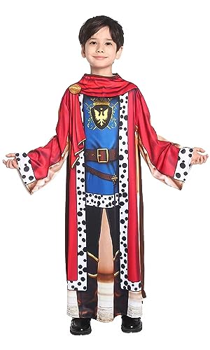 GEMVIE Edles Halloween Cosplay Kostüm für Jungen - Königlicher Roter Umhang Kleiner Prinz M von GEMVIE