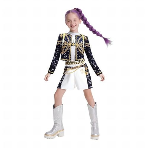GEMVIE Rumi K Pop Dämonenjäger Kostüm für Kinder Halloween Outfits für Mädchen Anime Cosplay Dämonenjäger GEMVIE Rumi K Pop Dämonenjäger Kostüm für Kinder Halloween Outfits für Mädchen Anime Cosplay Dämonenjäger von GEMVIE