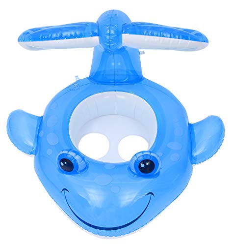 GEMVIE Schwimmring für Babys, Schwimmring für Babys, mit Sitz in Fischform, aufblasbarer Pool, Schwimmring für Kinder, Mädchen, Alter 1–4 Jahre (blau) von GEMVIE