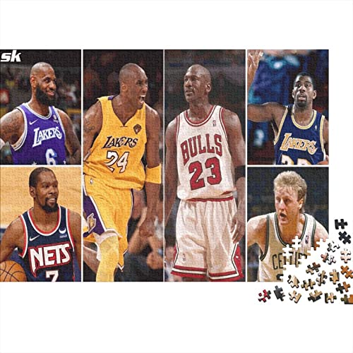 Kobe Bryant Puzzles 1000 Stück NBA Basketball Puzzles Für Erwachsene Kinder Lernen Lernspielzeug Weihnachten Geburtstag Geschenke 1000pcs (75x50cm) von GENBAK