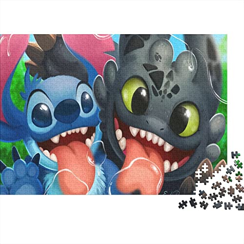 Stitch 1000 Stück Puzzles Für Erwachsene Kinder-Lilo & Stitch Zeichentrickfiguren Muster Puzzles Für Erwachsene 1000 DIY Puzzle Spielzeug 1000pcs (75x50cm) von GENBAK