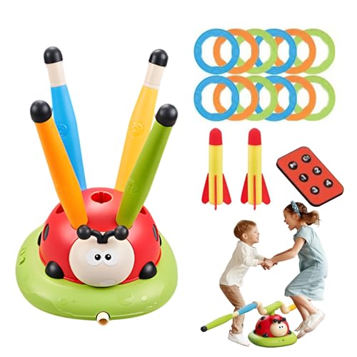 Ladybug Ringspielzeug | Ringstartspiel für die | 4 Geschwindigkeitsstufen | Marienkäfer Rocket Toy – Spiele für Kleinkinder mit Fernbedienung für Zuhause, Outdoor von GENERIC