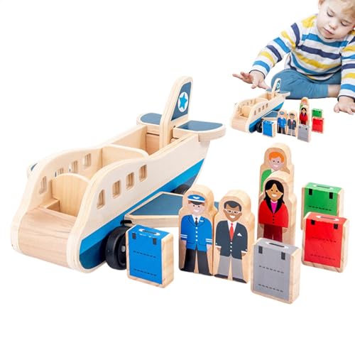 Passagierflugzeug-Set aus | Lernspielzeug, Flugzeug-Spielzeug, Push Air Transport mit Figuren und Koffern für Babys Passagierflugzeug-Set aus | Lernspielzeug, Flugzeug-Spielzeug, Push Air Transport mit Figuren und Koffern für Babys von GENERIC