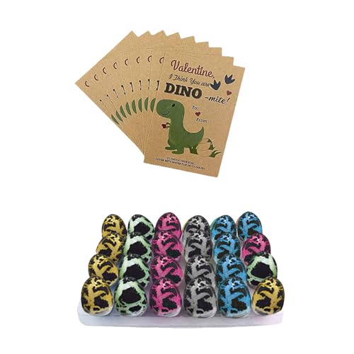 GENERISCH 24 Dino-Eier Valentinstagskarten zum Ausbrüten – Lustige -Austauschkarten für, Schulklassen & Partys, für Mädchen & Jungen (One Size) von GENERISCH