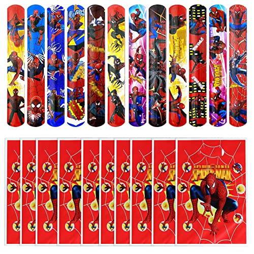 GENGUTOR 22 Spiderman Schnapparmbänder für Kinder,12 Kinder Armband Spiderman +10 Spider-Man Geschenktüte,Schnapparmband Kinder Set für Kinder Mitgebsel Geburtstags Party Zubehör von GENGUTOR