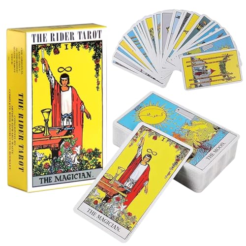 GENGUTOR 78 Stück Tarot Karten Set Tarot Cards English Tarot Karten für Partyspiele Kartenspiele, geheimnisvolles Geschenk für Home Party für Familien Interaktion Anfänger von GENGUTOR