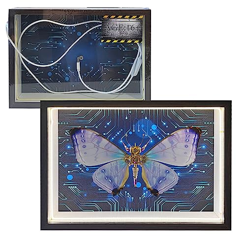 GENRICH 3D Metall Puzzle Mechanische Schmetterling Modell Kits mit Rahmen, DIY Montage Steampunk Schmetterling Handwerk Spielzeug für Erwachsene Kinder, 150 Teile von GENRICH