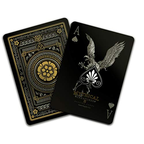 Gent Supply Spielkarten aus Kunststoff, wasserdicht, Mythische Kreaturen, Schwarz/Silber/Gold Edition Gent Supply Spielkarten aus Kunststoff, wasserdicht, Mythische Kreaturen, Schwarz/Silber/Gold Edition von GENT SUPPLY CO.