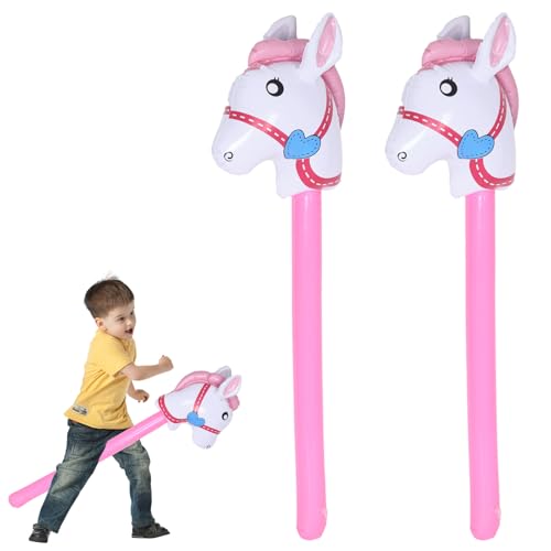 2 Stück Rosa Hobby Horse Pferde Steckenpferd Kinder Hobbyhorse Stockpferd Steckenpferde Aufblasbar Steckpferd Pferdespielzeug Pferdekopf Aufblasbares Stick Hobby Horsing Pferd Pony Stab für Kinde 2 Stück Rosa Hobby Horse Pferde Steckenpferd Kinder Hobbyhorse Stockpferd Steckenpferde Aufblasbar Steckpferd Pferdespielzeug Pferdekopf Aufblasbares Stick Hobby Horsing Pferd Pony Stab für Kinde von GENZYRE
