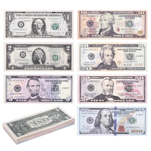 Prop Money Dollar Scheine Copy Fake Geld Spielgeld Geldscheine Falschgeld Film Spiel Banknote Banknoten Filmgeld Geldfake Spielzeug Geldschein für Party Einen Falschen Spielen von GENZYRE