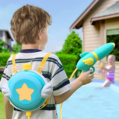 Rucksack Tankrucksack Wasserpistole,Wasserspritze Shooter Blaster Water Gun für Kinder mit 1500ml Großer Wassertank,32FT Reichweite Squirt Wasserspritze für Sommerpartys im Freien,Pool Strandspielzeug von GEPROSMA