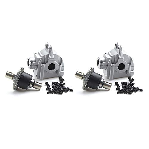 GERALD 2 Set Metall Differential + Metall Getriebe für 144001 1/14 4WD Hoch Geschwindigkeits Renn RC Auto Fahrzeug Modelle Teile von GERALD