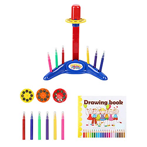 GERALD Kinder Smart Projektor Schreibtisch mit Licht Pinsel Lern Malerei Kinder FrüHes Lernen Lern Spielzeug Zeichnung (B) von GERALD