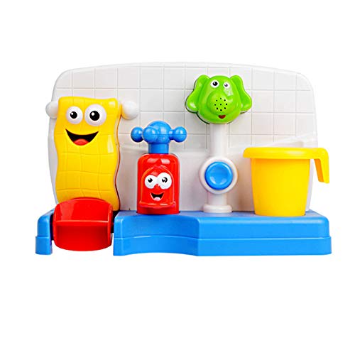 GERALD Kleinkind Spielzeug für Baby 12 Monate über Wanne Wasser Sensory Spiel mit Wasserhahn Wasser Becher und Spinn Bad Zeit Spielzeug von GERALD