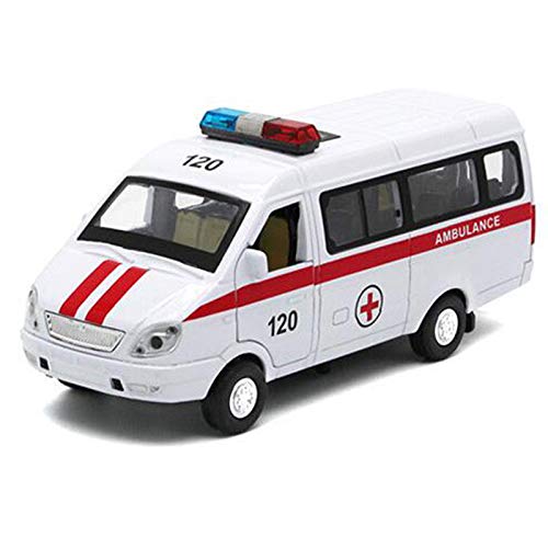 GERALD Maß Stab 1:32 Russian Ambulance GAZ Gazel Metall Modellauto mit Funktionen Musical Pull Back für Geschenke von GERALD