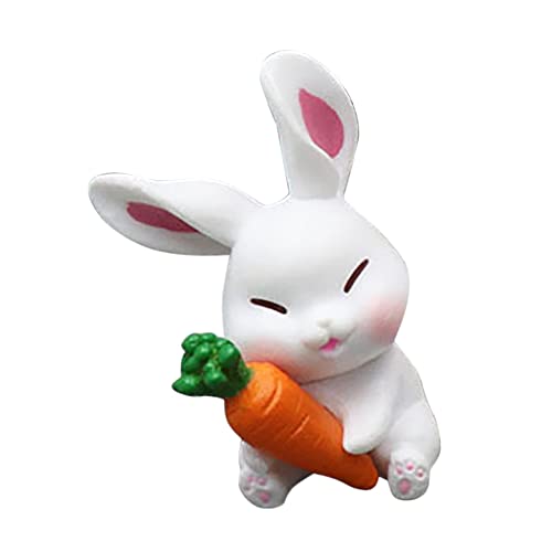GERALD Simulation Mini Tier Karotte Kaninchen Kaninchen Niedlichen Cartoon Puppe Statisches Modell Dekoration Spielzeug Dekorationative Miniaturen A von GERALD