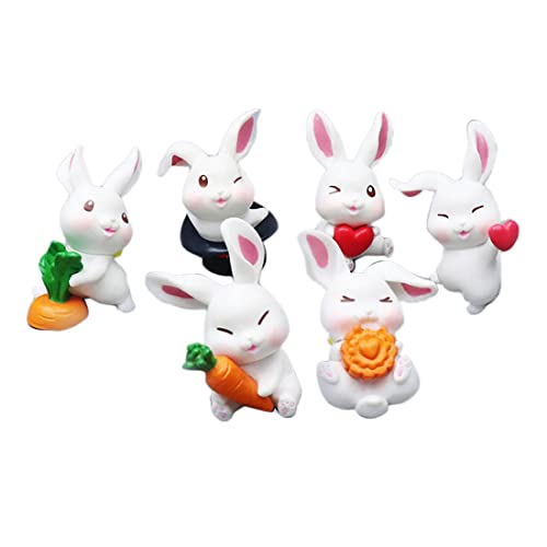 GERALD Simulation Mini Tier Karotte Kaninchen Kaninchen Niedlichen Cartoon Puppe Statisches Modell Dekoration Spielzeug Dekorationative Miniaturen B von GERALD