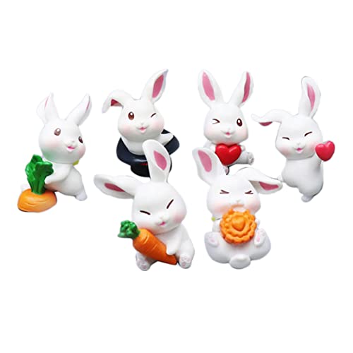 GERALD Simulation Mini Tier Karotte Kaninchen Kaninchen Niedlichen Cartoon Puppe Statisches Modell Dekoration Spielzeug Dekorationative Miniaturen C von GERALD