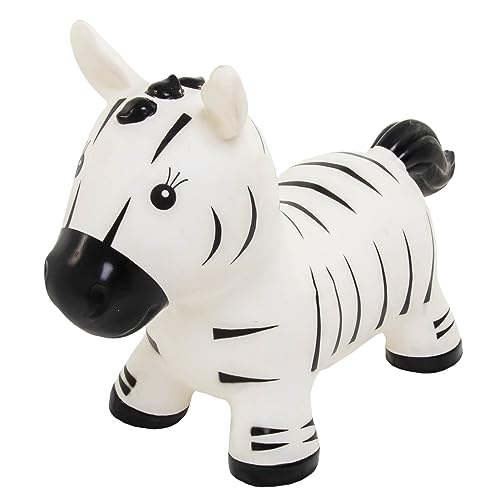 Gerardo's Toys Mein Erstes Hüpfauto Space Hopper für Kinder ab 1 Jahren und ab 2 Jahre, Springendes Hüpfauto zum Reiten, Zebra mit inkludierter Luftpumpe -Aufblasbarer Hüpfer für Kleinkinder von GERARDO'S