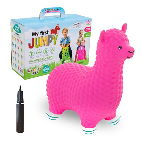 GERARDO'S Toys Hüpftier Alpaka Rosa - Hüpftiere ab 1 Jahr und ab 2 Jahre - Aufblasbare Tiere Spielzeug Draussen oder Drinnen für Kleinkinder ab 12 Monaten von GERARDO'S