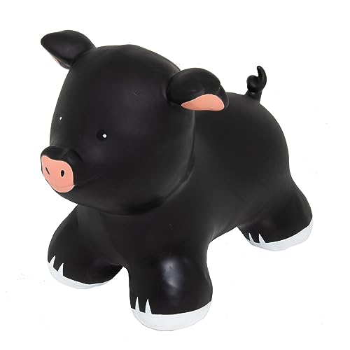 GERARDO'S Toys Jumpy Hüpftier Schwarz Schweinchen - Hüpftiere ab 1 Jahr und ab 2 Jahren - Aufblasbare Tiere Spielzeug für draußen oder drinnen für Kleinkinder ab 12 Monaten von GERARDO'S