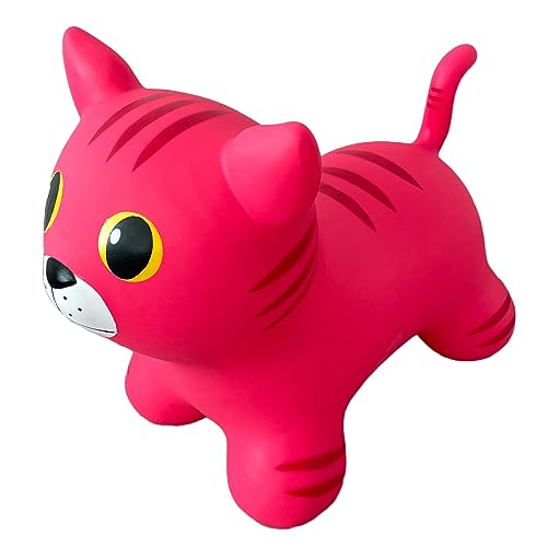 GERARDO'S Toys Jumpy Rosa Katze Space Hopper für Kleinkinder und Kinder - Hüpfendes Hüpfspielzeug - Aufblasbarer Springball für Kinder - Indoor Outdoor Fun Play - für kleine Kinder ab 12 Monaten von GERARDO'S