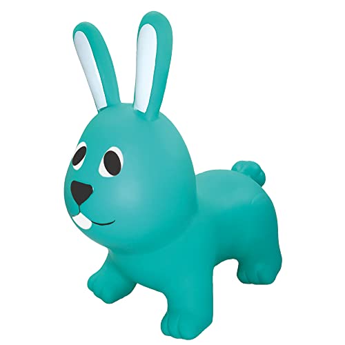 GERARDO'S Toys Jumpy Hüpftier Hase Meergrün - Hüpftiere ab 1 Jahr und ab 2 Jahre - Aufblasbare Tiere Spielzeug Draussen oder Drinnen für Kleinkinder ab 12 Monaten von GERARDO'S