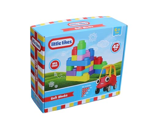 Little Tikes Softbausteine - Montessori Spielzeug Baby - Balanciersteine Für Kinder - Motorikspielzeug Ab 1 Jahr - Weiche Bausteine - Bauklötze Ab 1 Jahr - Stapelturm - Bauklötze XXL (42, Stück) von GERARDO'S