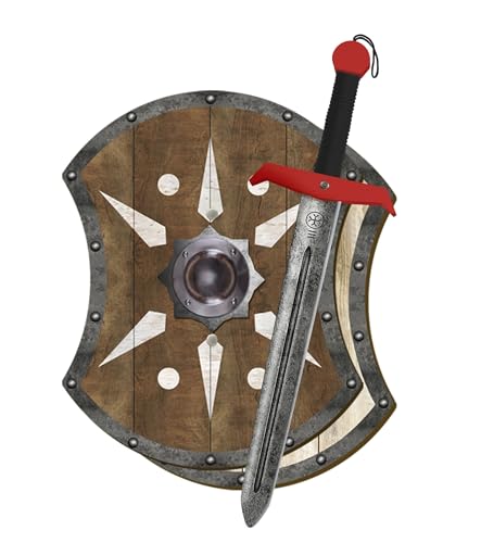 GERILEO Römisches Schwert und Schild Set - Kinderkostüm - Spielzubehör, Kinderspielzeug, Römer Rüstung, Gladiator, Spartaner, Prinz, Mittelalterliches Kostüm, Grieche, Soldat, Gladiator (Braun/Beige) GERILEO Römisches Schwert und Schild Set - Kinderkostüm - Spielzubehör, Kinderspielzeug, Römer Rüstung, Gladiator, Spartaner, Prinz, Mittelalterliches Kostüm, Grieche, Soldat, Gladiator (Braun/Beige) von GERILEO