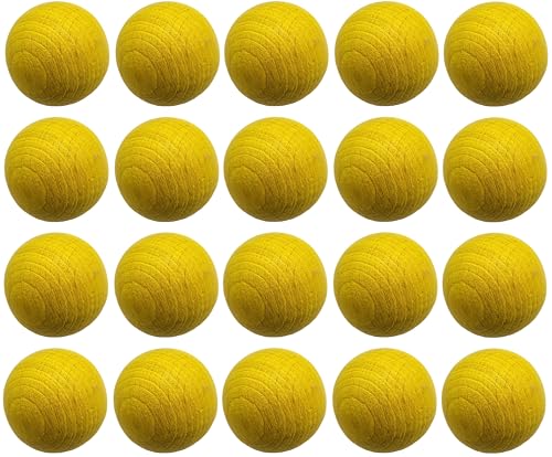 GERILEO Satz von 10/20 Tischkicker-Bälle aus Rotbuche mit 33mm - ersetzen, austauschen, Bälle, Ball (20 GelbTischkicker-Bälle) von GERILEO