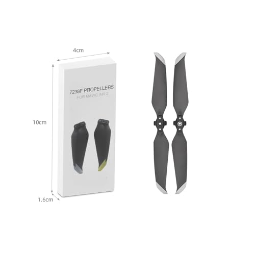 GERRIT 1 Paar geräuscharmer 7238F Propeller for D-JI Air 2S/Mavic Air 2 Drone Quick Release Blade Props Drone Zubehör (Size : Silver Edge) von GERRIT