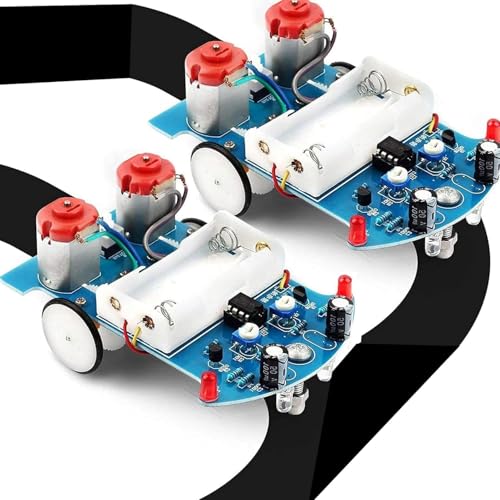 2 Stück Schulbildung Praxis Löten Lernen Elektronik Kit, Smart Car Löten Projekt Kits, Linie nach Roboter DIY Elektronik Bildung Schule Wettbewerb löt bausatz von GERUI