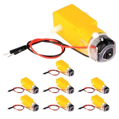 GERUI 8 Stück TT DC Getriebemotor Doppelwelle1:48 Getriebemotor 3-6V 3V-12V Mit Vorverkabelt DC Getriebemotor für Arduino Intelligenter Autoroboter (TT-Motor Vorverdrahtete Version) von GERUI