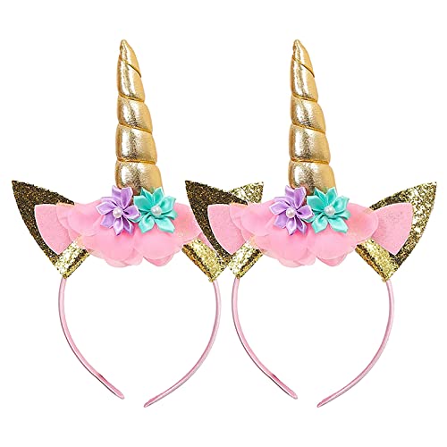 GERUI Haarreifen, Baby Haarband,Haarschmuck für Ostern Geburtstag Birthday Party Karneval, Head Accessoires Party Dekoration (Gold-2) von GERUI