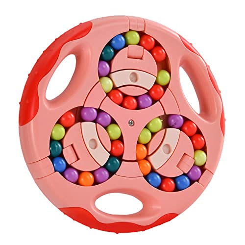 GERUI Rotierender Fingerwürfel Intelligenz Spiele, IQ Game Magic Bean Rotating Cube Spielzeug, Dekompression Puzzle Toys für Kinder Teens Erwachsene - Neueste Angst Linderung Spielzeug (Rosa) von GERUI