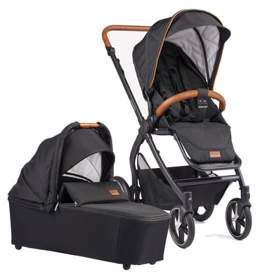 GESSLEIN Kombikinderwagen FX4 Soft+ Style Babywannen Set schwarz von Gesslein