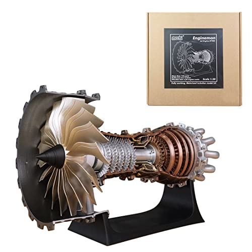 GEST Flugzeug Turbofan Motor Modell Bausatz für Erwachsene, 1/20 Turbofan Trent 900 Metall Motor DIY Montage Motor Mechanische Physikalische Experiment Spielzeug (150+Stück) von GEST