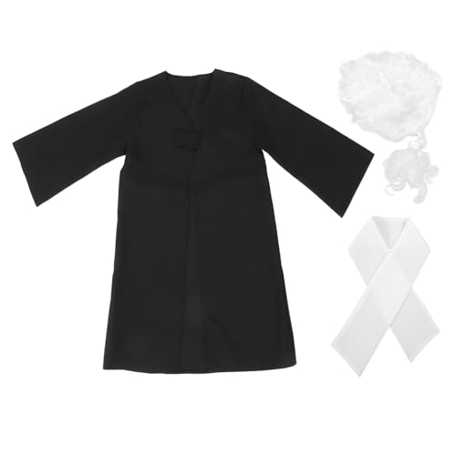 GETAJGHSD 1 Set Jungen Und Mädchen Richter Anwalt Anzug Perücke Kostüm Rollenspiel Set Atmungsaktives Material Für Jungen Mädchen GETAJGHSD 1 Set Jungen Und Mädchen Richter Anwalt Anzug Perücke Kostüm Rollenspiel Set Atmungsaktives Material Für Jungen Mädchen von GETAJGHSD